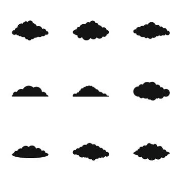 Cloud icons set, simple style Illustrazione stock