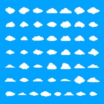 Cloud icons set, simple style イラスト素材