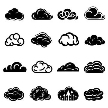 Cloud icons set, simple style 스톡 일러스트