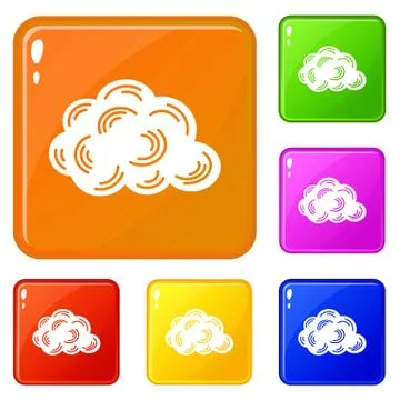 Cloud icons set vector color Stock Illustration