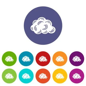 Cloud icons set vector color 스톡 일러스트