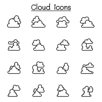 Cloud icons set vector illustration graphic design Illustrazione stock
