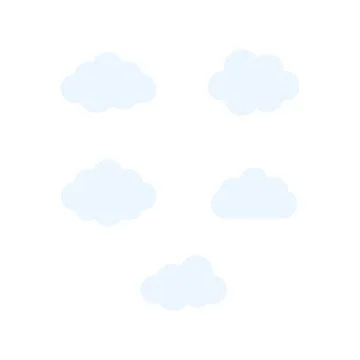 Cloud icons in various shapes Stock Illustration