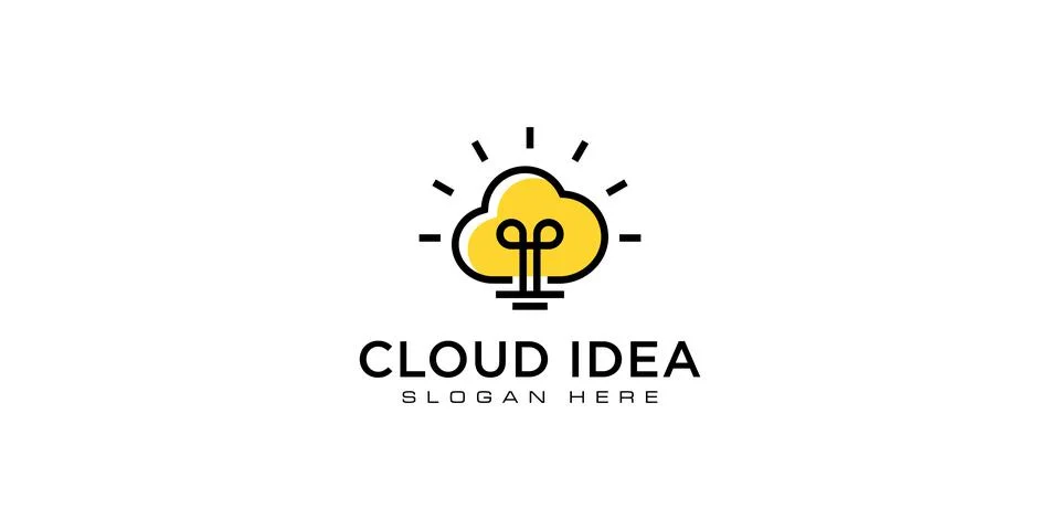 Cloud idea bulb logo vector design Stock Illustration