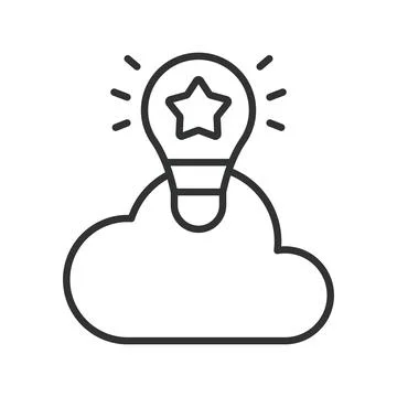 Cloud idea concept, icon in line design. cloud idea, innovation, creativity Illustrazione stock