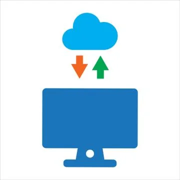 Cloud illustration. cloud with computer. Concept of cloud computing. 스톡 일러스트