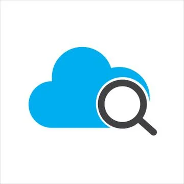 Cloud illustration. cloud with search symbol. vector icon 스톡 일러스트