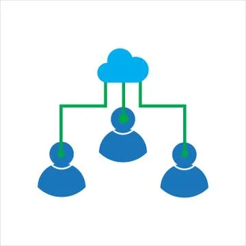 Cloud illustration. cloud with user. Concept of cloud computing. Stock Illustration