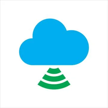 Cloud illustration. cloud with wifi. Concept of cloud computing. Illustrazione stock