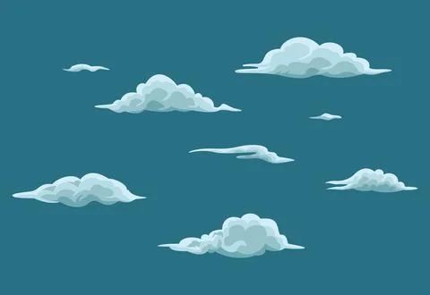Cloud illustration Collection EPS Vector Stock Illustration