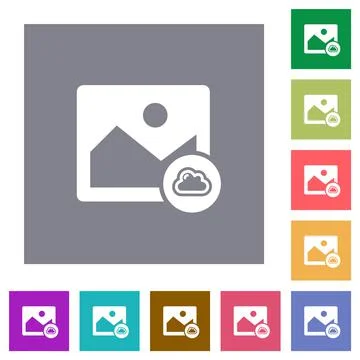 Cloud image square flat icons Illustrazione stock
