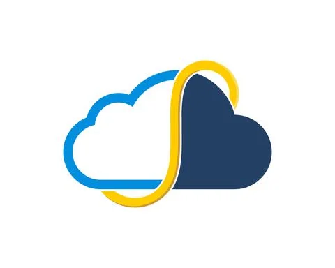 Cloud with infinity symbol in the middle Stock Illustration