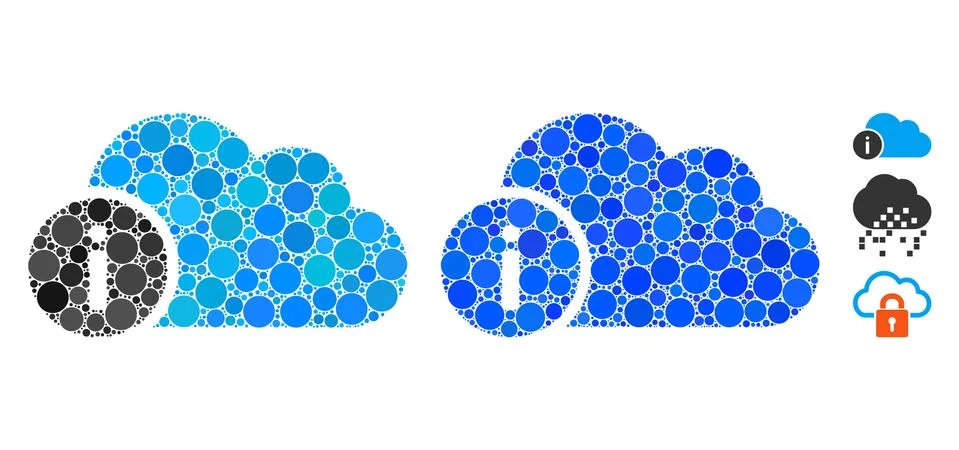 Cloud Info Composition Icon of Circle Dots Ilustração Stock