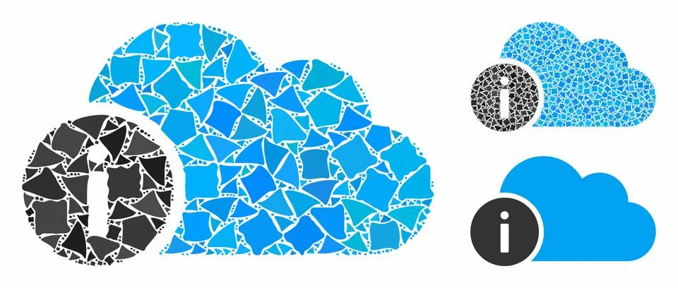 Cloud info Composition Icon of Inequal Elements Stock Illustration