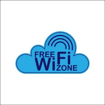Cloud. Information icon. Area free access to a WiFi network Stock Illustration