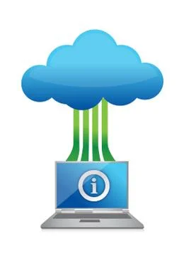 Cloud information with laptop 스톡 일러스트