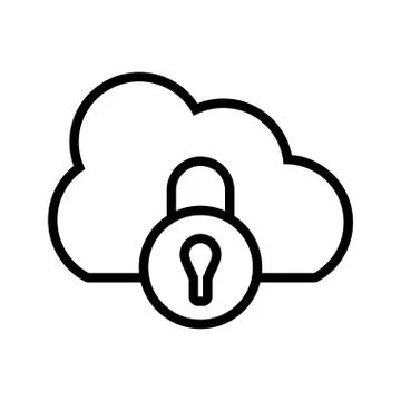 Cloud information lock in white background Illustrazione stock