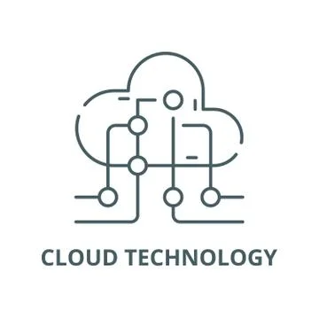 Cloud information technology vector line icon, linear concept, outline sign Stock Illustration
