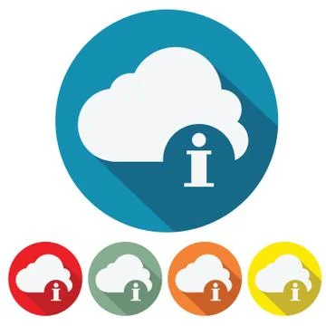 Cloud information web icon flat Stock Illustration