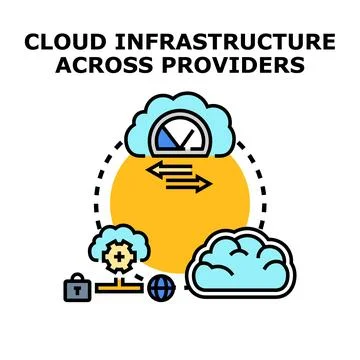 Cloud infrastructure across providers vector concept イラスト素材