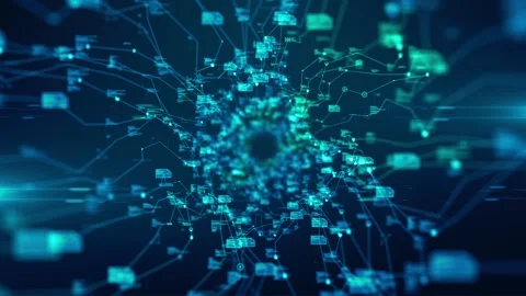 Cloud Infrastructure Big Network Information Data Transfer, Animation Stock Footage 313962924