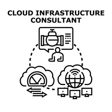 Cloud infrastructure consultant managing global network performance 库存插图