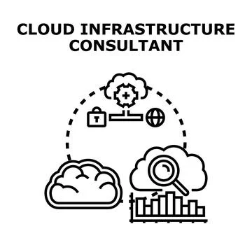 Cloud infrastructure consulting providing global network solutions Stock Illustration