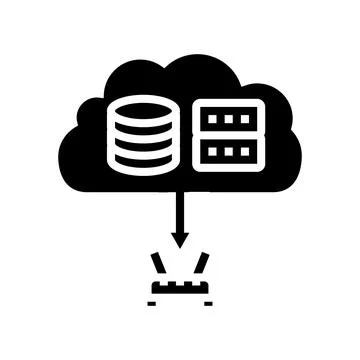 Cloud infrastructure data center glyph icon vector illustration Stock Illustration