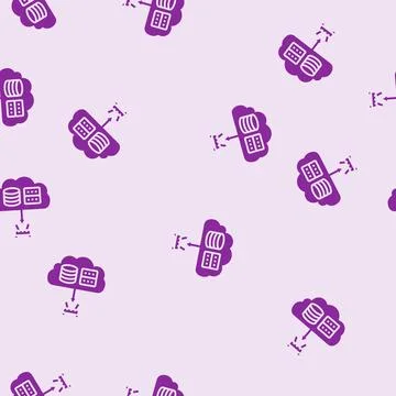 Cloud infrastructure data center glyph seamless pattern 스톡 일러스트
