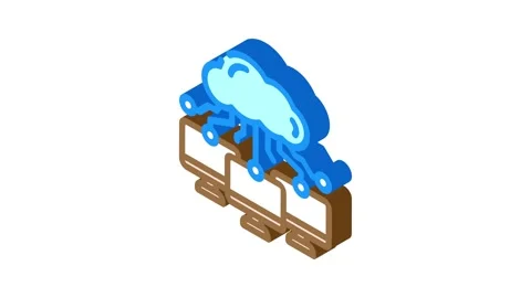 Cloud infrastructure data center isometric icon animation Stock Footage 327279728