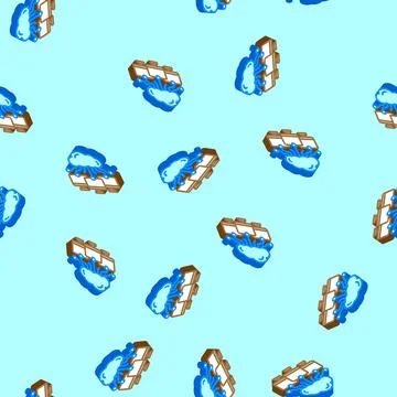 Cloud infrastructure data center isometric icon seamless pattern Stock Illustration