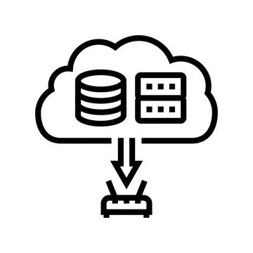 Cloud infrastructure data center line icon vector illustration 스톡 일러스트