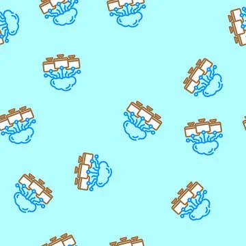 Cloud infrastructure data center vector seamless pattern Stock Illustration