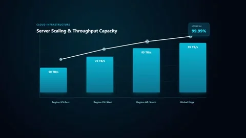 Cloud Infrastructure Data Visualization Chart Stock Footage 347627569