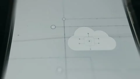 Cloud Infrastructure Diagram - Modern HUD Close Up Stock Footage 336407455
