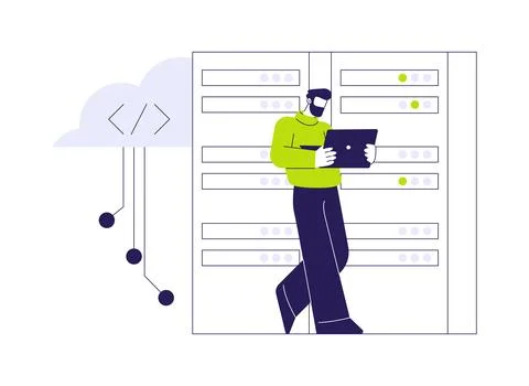 Cloud infrastructure engineer abstract concept vector illustration. Stock Illustration