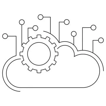 Cloud Infrastructure in Machine Learning Infrastructure Icon Stockillustratie