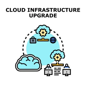 Cloud infrastructure upgrading for digital transformation and modernization 스톡 일러스트