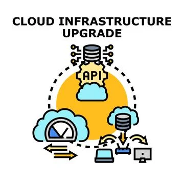 Cloud infrastructure upgrading for modern data management and digital trans.. Stock Illustration