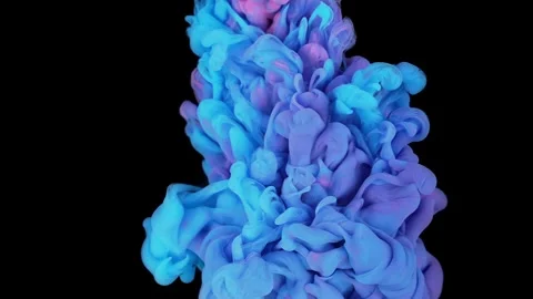 Cloud ink in water isolated on black background. blue, pink Stock Footage 282241149