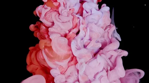 Cloud ink in water isolated on black background. blue, pink Stock Footage 282278206