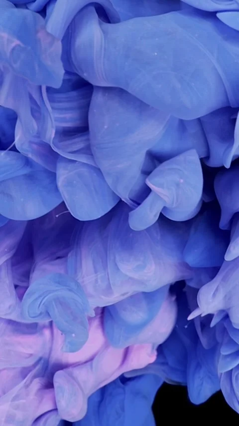 Cloud ink in water isolated on black background. blue, pink Stock Footage 287177548