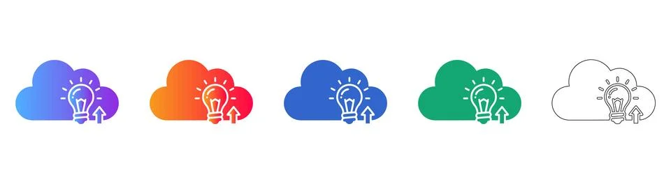 Cloud Innovation and Creative Idea Icons Stock Illustration