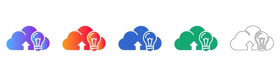 Cloud Innovation Upload Icons Stock Illustration