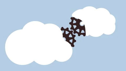 Cloud integration  of different  systems  - virtual architecture Vídeos de archivo 284557672