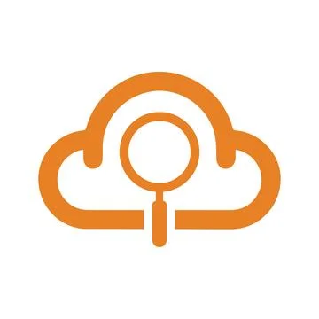 Cloud, internet exploring icon. Orange color Stock Illustration