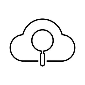 Cloud, internet exploring line icon. outline design Stock Illustration