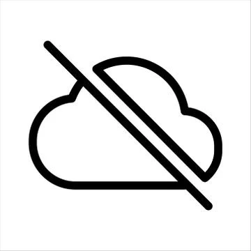 Cloud, internet, network, no, off, offline icon 库存插图