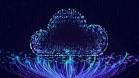 Cloud internet network technology with Big Data Stock Footage