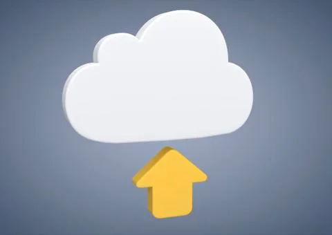 Cloud, internet, symbolic image for cloud computing, 3d illustration Stock Illustration